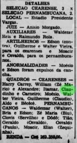 Seleção Pernambuco Ceará 1959